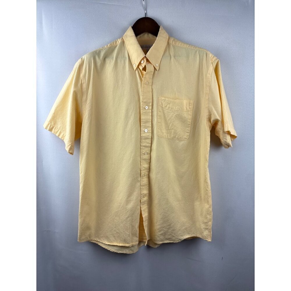 Men’s Vintage Cutter & Buck Large Butter Yellow Button Up Shirt